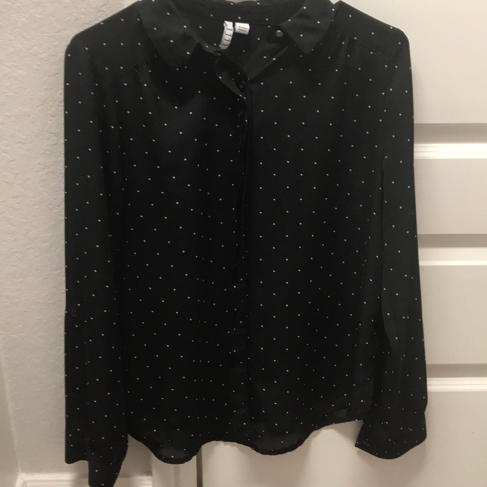 Black and White Polka Dot Blouse.